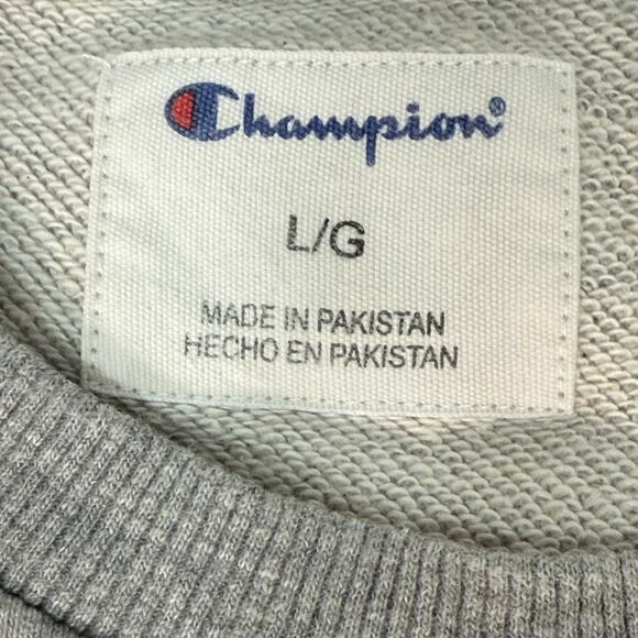 Champion Men’s Large Gray Crewneck Sweatshirt Logo Pullover - Picture 4 of 7